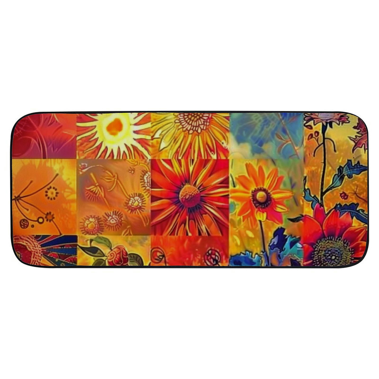 PHYHOO Abstract Door Mat Outdoor Indoor, Sun Doormat for Front Door Entryway, Floral Non Slip Doormat Rug with Rubber Backing, Warm Absorbent Areas Mats Outside Patio Home Entrance 19.68*47.24 in