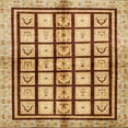 thumbnail image 1 of Ahgly Company Indoor Square Abstract Yellow Orange Abstract Area Rugs, 4' Square, 1 of 6