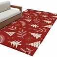 thumbnail image 6 of Christmas Tree Area Rug 4x6 Washable Rug Non Slip Winter Xmas Pine Leaf Snowflake Red Large Area Rug Indoor Floor Carpet for Entryway Bedroom Kitchen Living Room Home Office Dining Room Nursery, 6 of 8