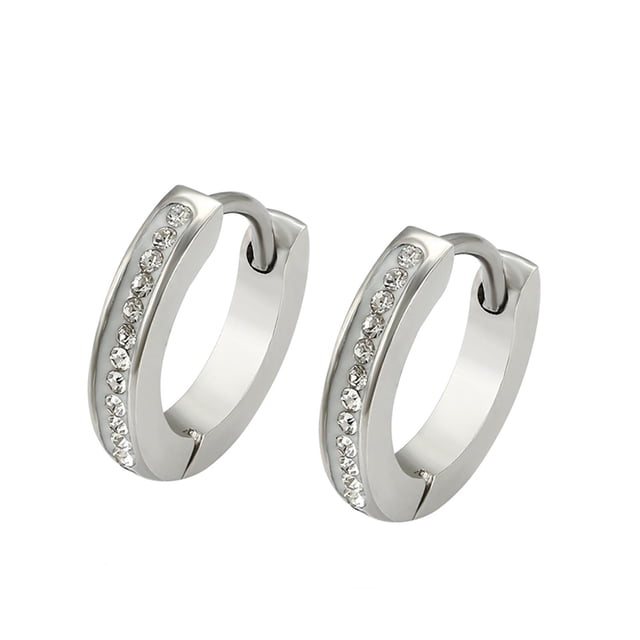 Arracadas Chicas P/ niña adulto Swarovski Oro Blanco 14K Lam blanco Unitalla