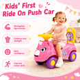 thumbnail image 2 of JoyStone Ride On Push Car for Toddlers, Push Walker Ride On Car with Music, Sounds, Interactive Steering Wheel, Indoor Outdoor Ride On Toy for Boys Girls, Pink, 2 of 9