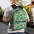 thumbnail image 5 of Yield Animals with Leaf Print Backpack for Women Men, Lightweight Casual Travel Daypack, Classic Basic College Backpack, Middle School Bag, 5 of 5