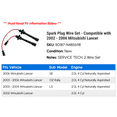 thumbnail image 2 of Spark Plug Wire Set - Compatible with 2002 - 2006 Mitsubishi Lancer 2003 2004 2005, 2 of 2