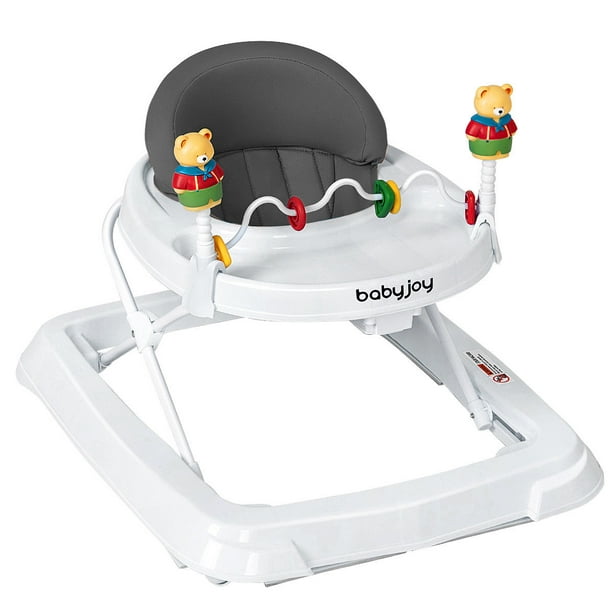 verlegen Bloeien Vrijgevigheid Baby Walker Adjustable Height Removable Toy Wheels Folding Portable Grey -  Walmart.com