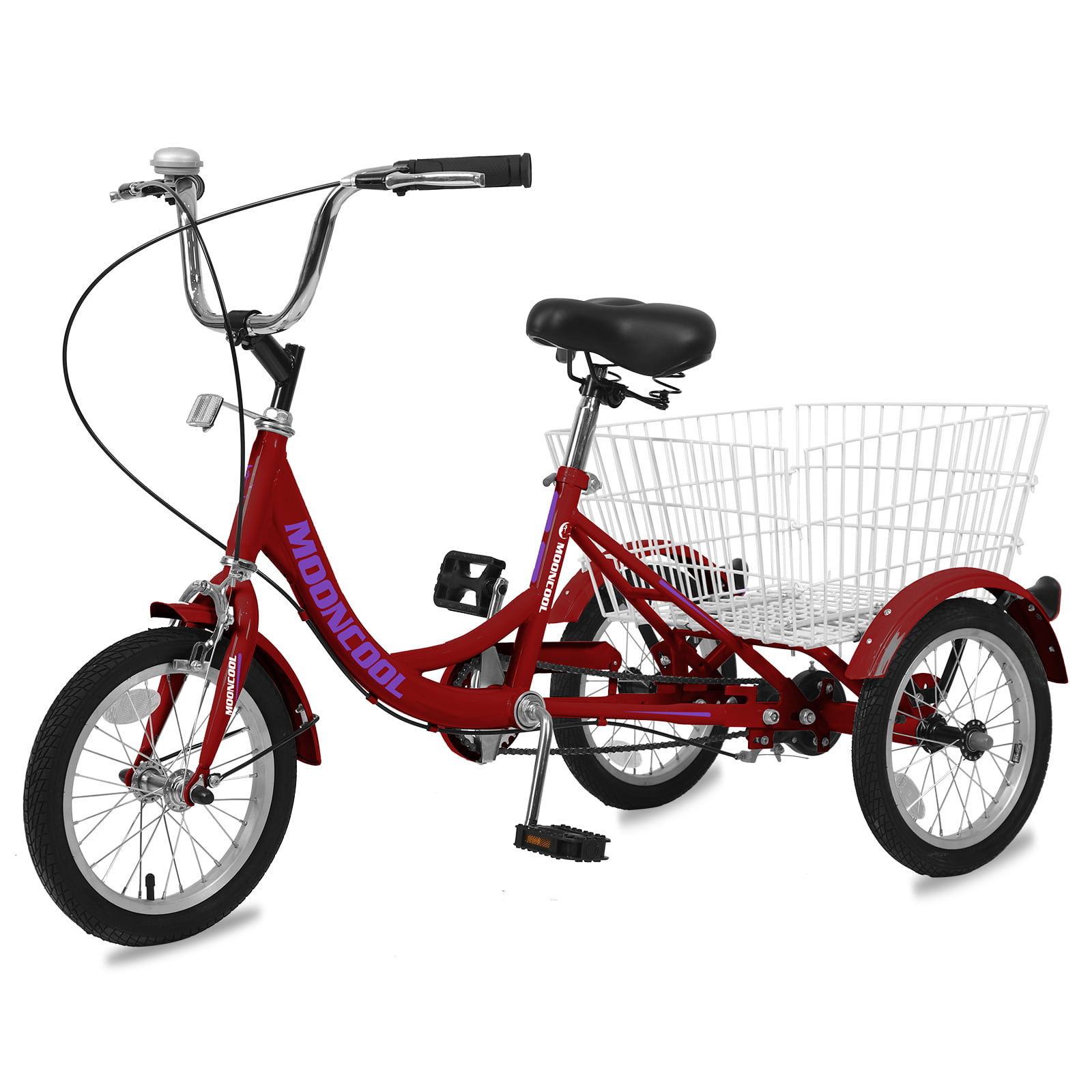 Adult Tricycles 7 Speed 24/26inch 3-Wheels Bicycle Bike Trike w/ Basket&Backrest 