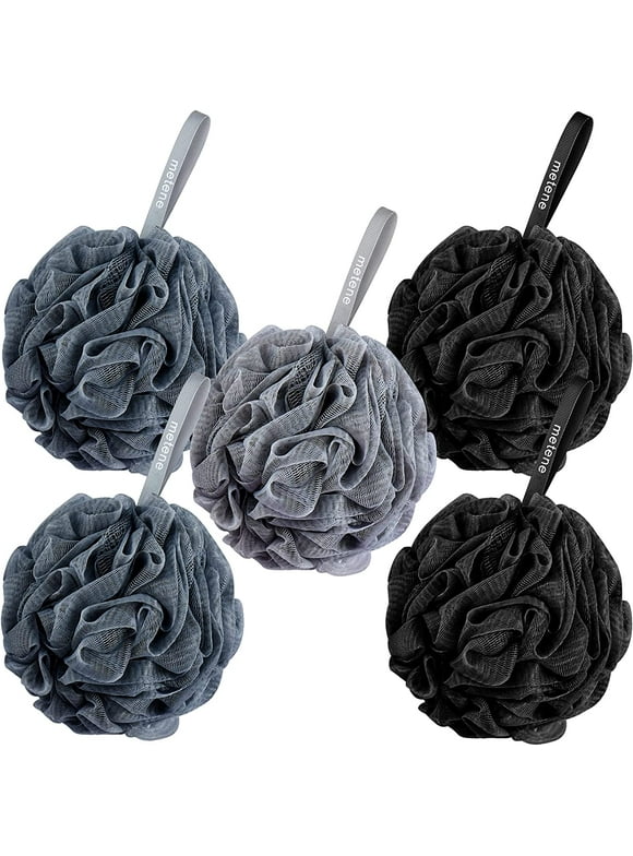 Metene Shower Loofah Sponge 5 Pack,Body Wash Scrubber Exfoliator Loofa,Men Women Bathing Accessorie