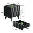 thumbnail image 5 of Wirrytor Modern Flutted NightStand with 2 Drawers, Farmhouse Sofa Table with Storage, Bedside Table for Living Room(Black), 5 of 6