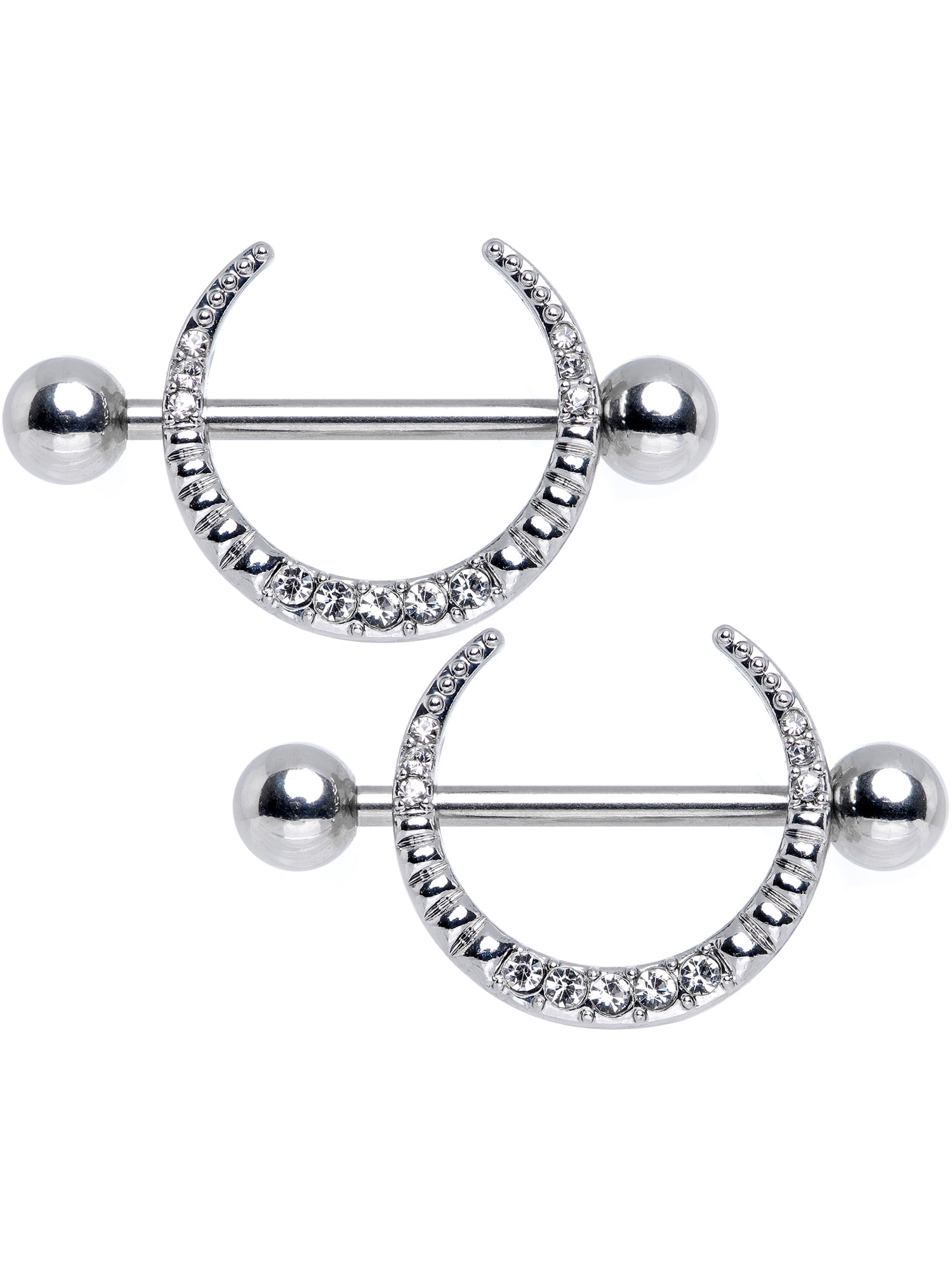 Dollar Sign Cash Money Nipple Shield Rings Barbell Barbells Sold as a Pair 