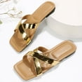 thumbnail image 5 of AXXD Women’S Sandals Gold Flat Summer Beach Mothers Day, 5 of 6