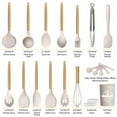 thumbnail image 2 of GPED 29 Pcs Silicone Kitchen Utensil Set, Cooking Utensils Set with Wooden Handle, Food Grade Silicone Spatula Set, BPA-Free, 446°F Heat Resistant Kitchen Gadgets Tools Set, Khaki, 2 of 7