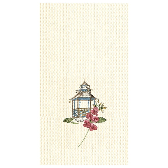 Colonial Williamsburg Garden Folly Pagoda Waffle Weave Cotton Kitchen Towel