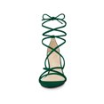 thumbnail image 2 of BLISSFUL STEP Women's Block Heel Sandal Strappy Lace Up Sandals Green 9, 2 of 8