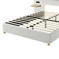 thumbnail image 5 of Euroco Upholstered Queen Size Platform Bed with Shelves, USB Charging and Pillows for Adults, Beige, 5 of 12