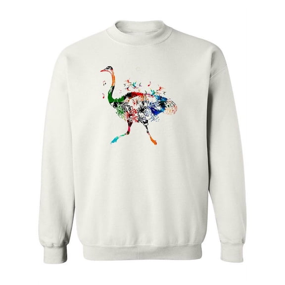 Colorful Ostrich Design Sweatshirt Women -Image by Shutterstock, Female x-Large