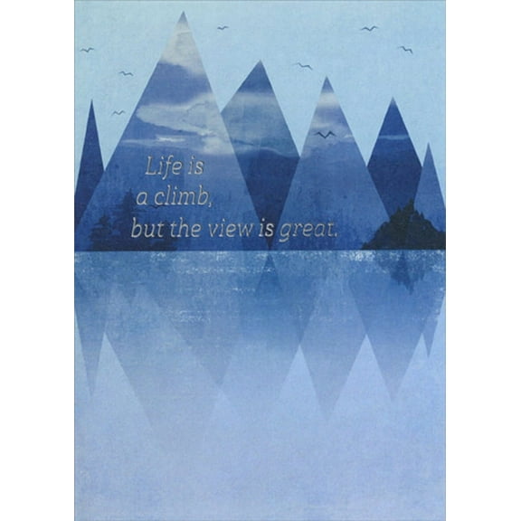 RSVP Abstract Blue Mountains : Life is a Climb Graduation Congratulations Card