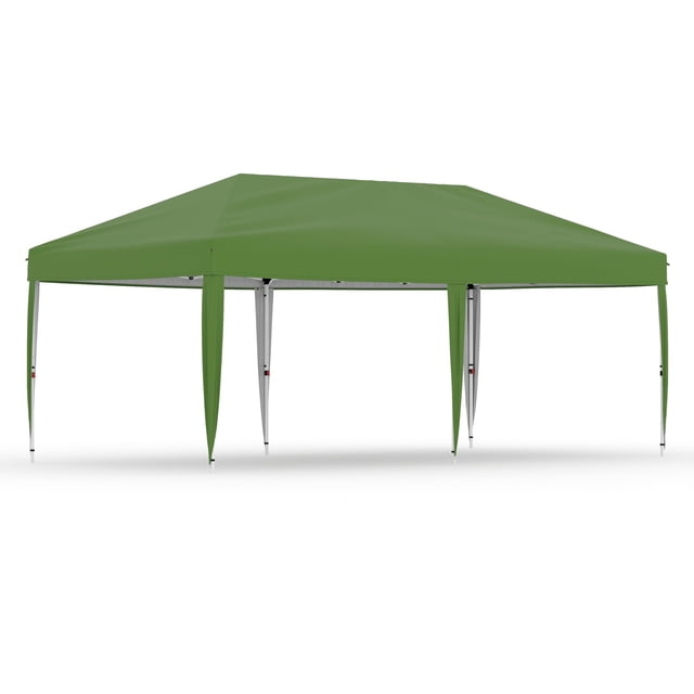 Garvee Abri Instantané 10 X 20 Pi avec Sac à Roulettes, Installation à un Bouton, Vert