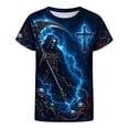 thumbnail image 4 of HNMKIU Boys Crew Neck Short Sleeve T Shirt Casual Summer Top With Print Halloween Style, 4 of 4
