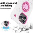 thumbnail image 6 of Rugged Case for iPhone 15 Pro Ring Holder Kickstand Cover with Screen Protective Film, Heavy Duty Triple-Layers Military Grade Hybrid Shockproof Drop Resistant Case, White+Pink, 6 of 6
