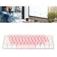 thumbnail image 3 of ZOUSSIQI Clavier de Jeu 60 %, Clavier de Bureau Ergonomique avec Rétroéclairage RVB pour PC (Blanc Rose) CA919-38535, 3 of 8