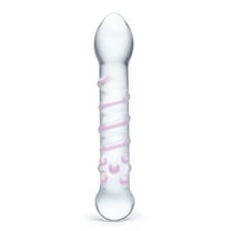 Glas Spiral 7.5" Staircase Full Tip Glass G-Spot Dildo, Clear