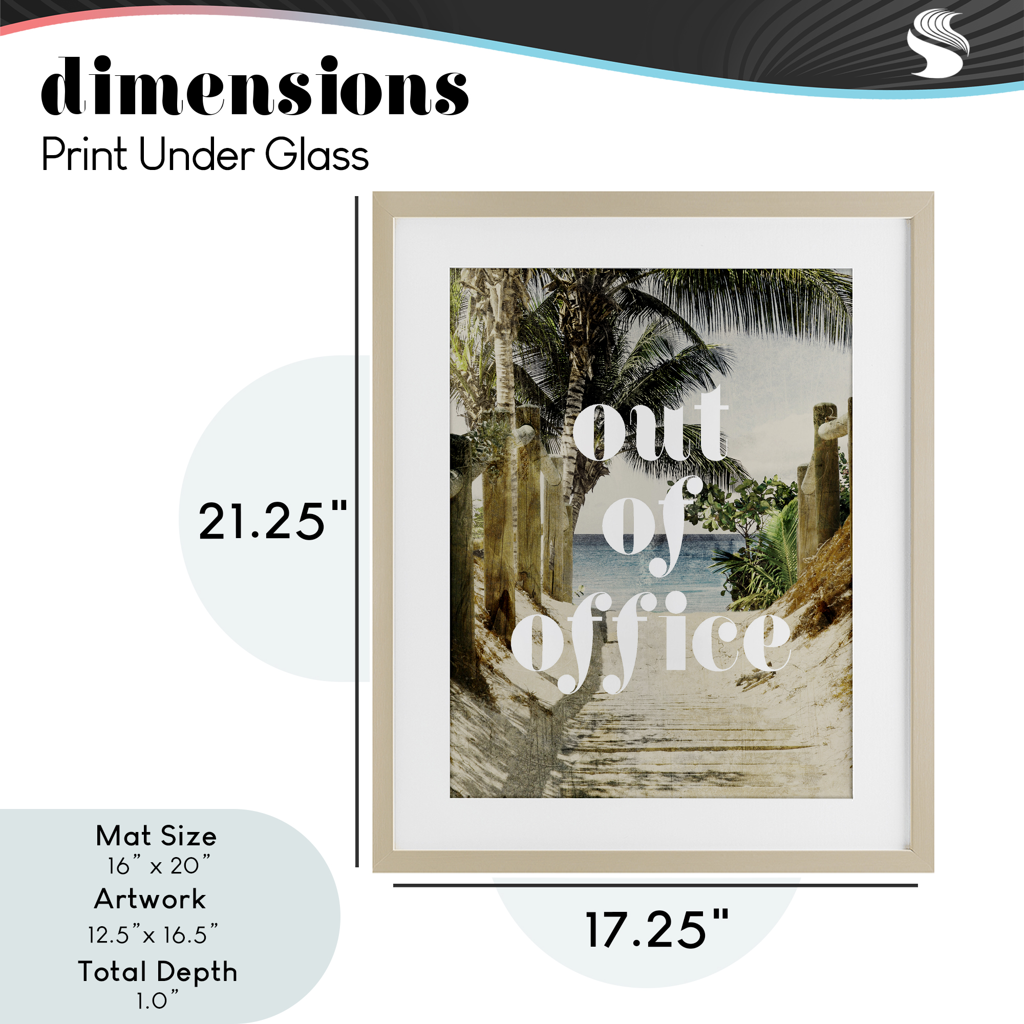 Out of Office Beach Path Birch Framed Print Under Glass, design by Lil' Rue