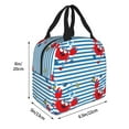 thumbnail image 2 of Pofeuu Red Funny Crab on Blue Stripe Print Lunch Bag Lunch Box Large Capacity Insulated Lunch Bag for Adult, Leakproof Reusable Lunch Tote Bags for Work, 2 of 5