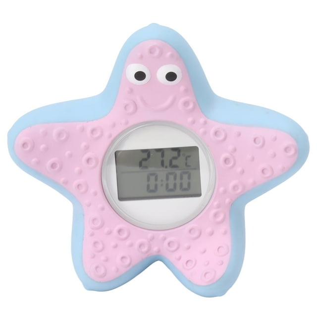 Termómetro de agua para bebé, reloj de estrella de mar con temporizador, luz de 3 colores, flotante, para el baño del hogar.