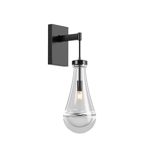 Black Modern Wall Sconces with Clear Glass, Wall Mounted Light Fixture for Living Room, Hallway, Reception Desk, Bathroom - Walmart