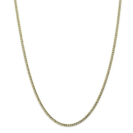10k Yellow Gold 2.5mm Curb Cuban Link Chain Necklace 20 Inch Pendant Charm Valentines Day