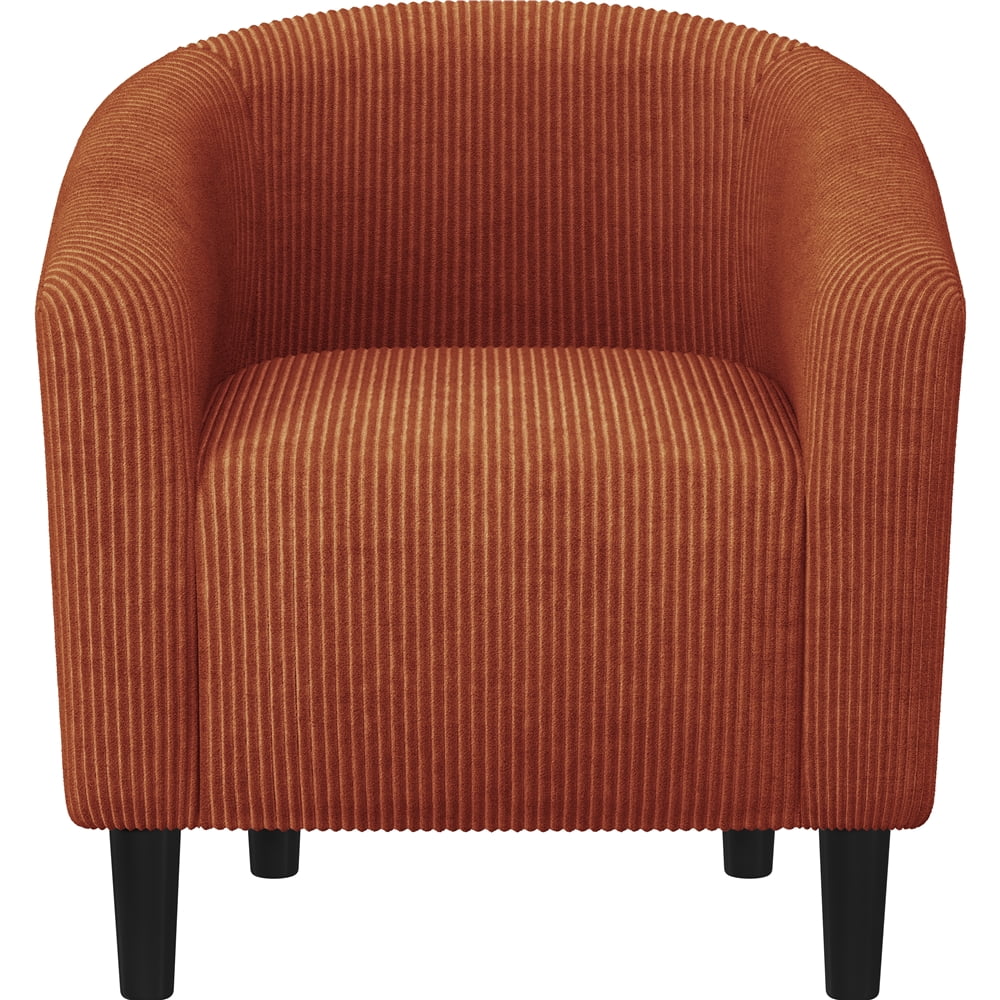 Yaheetech Corduroy Fabric Accent Barrel Chair for Living Room, Brick Red