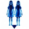 thumbnail image 2 of 2-Pack Halloween Ghost Girl Garden Stake Lights, Gothic Glowing Blue Floating Phantom Yard Figurine Craft, Spooky Glow Landscape Path Lamp for Theme Party Display Outdoor, 2 of 8