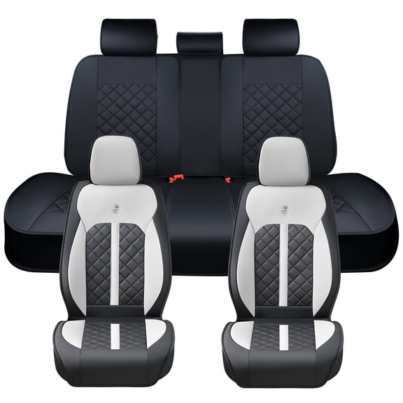 2025 for TOYOTA COROLLA IM Seat Cover, Waterproof PU Leather 5 Piece Full Set Non-slip Beautify Interior, Black and Gray Car Seat Covers, Airbag-Compatible
