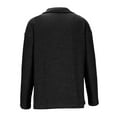 thumbnail image 5 of JGGSPWM Women's Cozy Long Sleeve Half-Zip Sweater Oversized V-Neck Collar Ribbed Knit Pullover Top for Relaxed Comfort Black S, 5 of 6