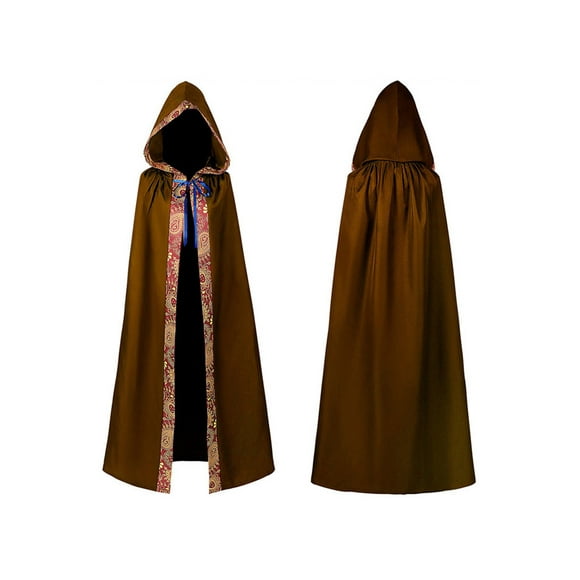 SUNSIOM Halloween Hooded Cloaks, Medieval Tie-up Long Cape Cosplay Costume for Men Women