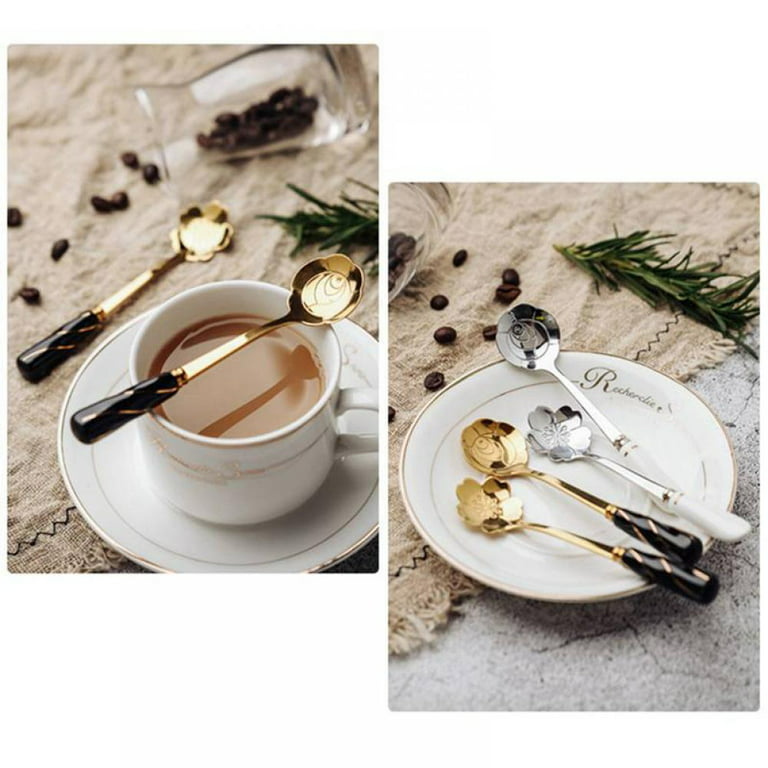 1pc Stainless Steel Flower Shaped Coffee & Tea Stirring Spoon