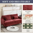 thumbnail image 5 of MOONMISS chenille Fabric Loveseat sofa, 2-Seat Upholstered for Living Room,Brown wood feet Wine Red, 5 of 5
