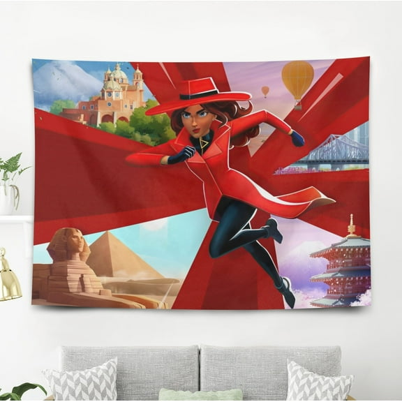 Carmen Sandiego Tobee Tapestry Banner Backdrop Background Wall Decor Party Supplies Birthday Decoration Birthday Gift