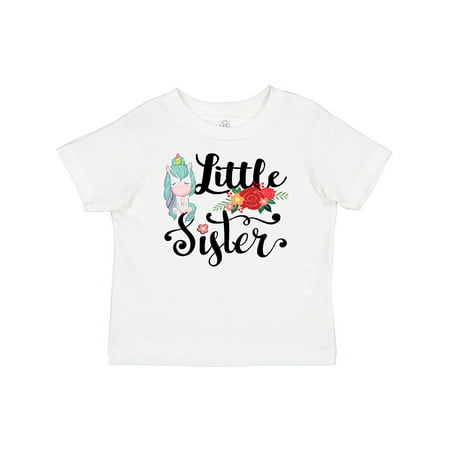 

Inktastic Floral Unicorn Little Sister Gift Toddler Toddler Girl T-Shirt