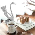 thumbnail image 3 of Coffee Spoon, Stainless Steel Serving Bar Dessert Spoon with Swan Holder Household Tableware (Silver), 3 of 6