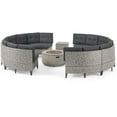 thumbnail image 1 of Noble House Baltaire Outdoor Round 8-Seater Wicker Sectional Set with Fire Pit, 1 of 4
