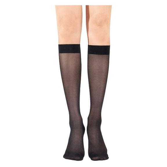 Knee High Pantyhose with Reinforced Toe - 30D Nylon Stockings For Women V8J K2M5