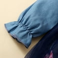 thumbnail image 7 of Girls Dress Kids Floral Long Sleeve Mesh Gown Tulle Dresses Hairband Baby Girl Dress Blue 9 Months-12 Months, 7 of 7