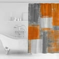 thumbnail image 2 of Burnt Orange Grey Geometric Shower Curtain Lightweight Shower Curtains with 12 Hooks Burnt Orange and Grey Modern Art Artwork Waterproof Bathroom Bath Curtain for Bathtub,Bathroom Decor 36 x 72 Inch, 2 of 6