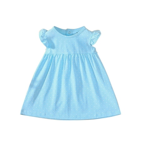 

Toddler Girls Casual Short Sleeve Polka Dot Princess Dress