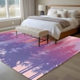 thumbnail image 4 of Forest Silhouette Area Rugs 6'x9', Small Throw Rugs for Kitchen Dining room, Retro Abstract Watercolor Forest Trees Pink Indoor Outdoor Rug Non-Slip Low Pile Carpet Runner Reversible Floor Mats, 4 of 8