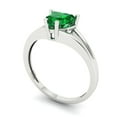 thumbnail image 2 of 1 ctw Solitaire Anniversary Ring for Women | Heart Cut Simulated Emerald | Hyperallergenic Solid 14K White Gold, 2 of 5