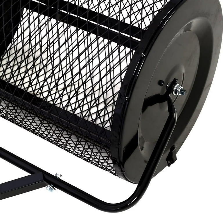 Dropship Peat Moss Spreader 24inch,Compost Spreader Metal Mesh,T Shaped  Handle For Planting Seeding,Lawn And Garden Care Manure Spreaders Roller,heavy  Duty Balck to Sell Online at a Lower Price