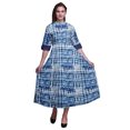 thumbnail image 1 of Bimba Robe à Manches Retroussables pour Femmes à Imprimé Shibori, Col Mandarin, Chemise Boutonnée - Petit, 1 of 5