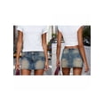 thumbnail image 2 of LMLYSoH Women Denim Skirt Fashion Frayed Hem Summer Washed Low Rise Bodycon Mini Skirts, 2 of 8