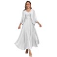 thumbnail image 1 of Vestido CDSSL de chifón blanco con cuello en V para madre del novio, talla 4, 1 of 6